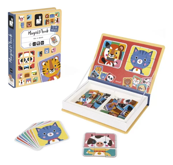 LIVRO MAGNETICO MISTURE E COMBINE ANIMAIS FOFOS 80 PECAS - Imagem 5