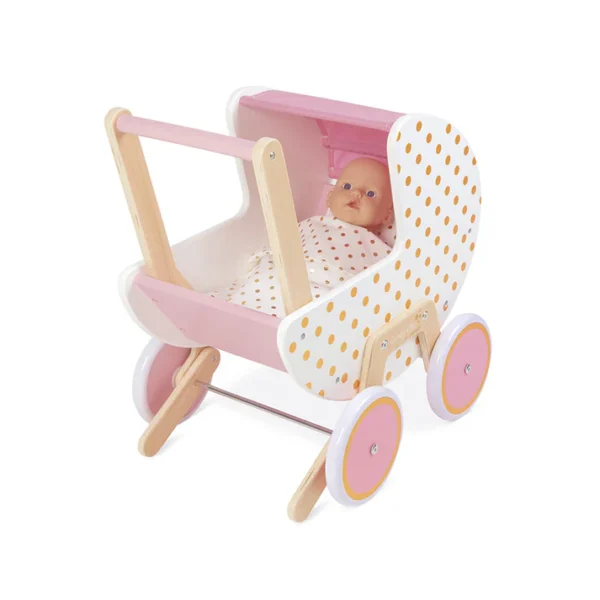 CARRINHO DE BONECA BRINQUEDO DE MADEIRA - CANDY CHIC JANOD - Imagem 3