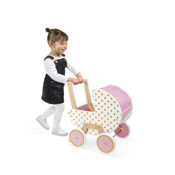 CARRINHO DE BONECA BRINQUEDO DE MADEIRA - CANDY CHIC JANOD - Imagem 7